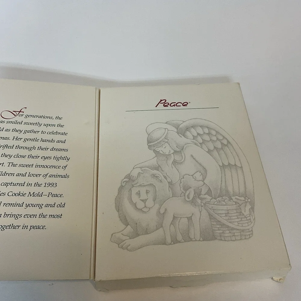 Vintage Mold 1993‎ Longaberger Pottery Angel Series PEACE Cookie Mold Christmas